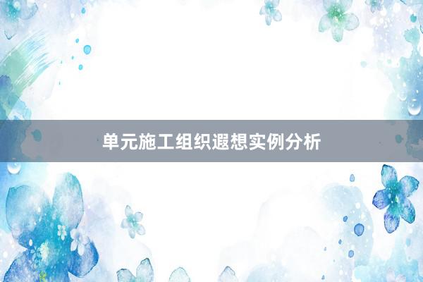 单元施工组织遐想实例分析
