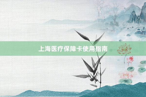 上海医疗保障卡使用指南